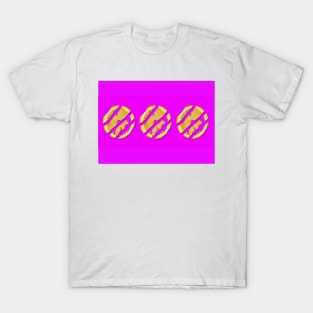 Three broken lemons on electric pink background T-Shirt